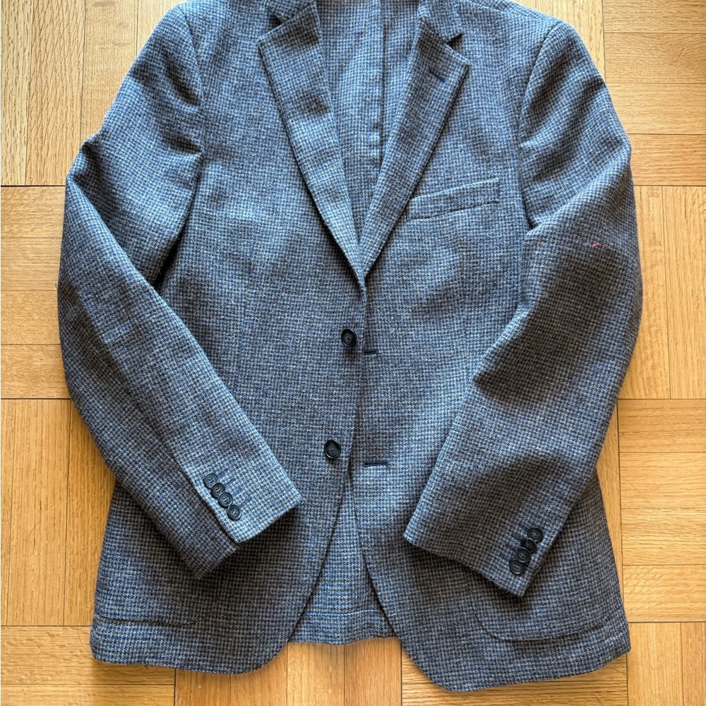 Officine Generale Gray Sport Coat Classic Wool Blend